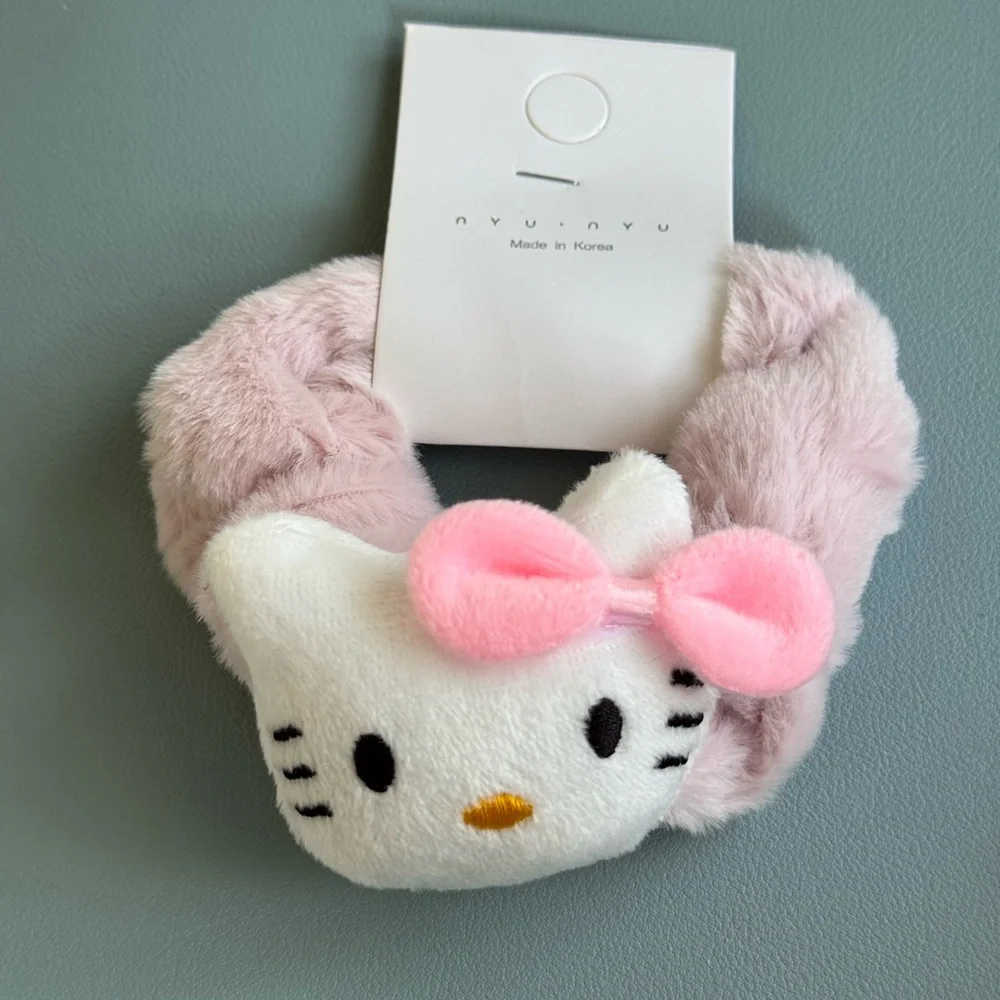Pink and White Kids Plushie Hello Kitty Scrunchie